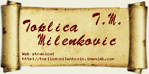 Toplica Milenković vizit kartica